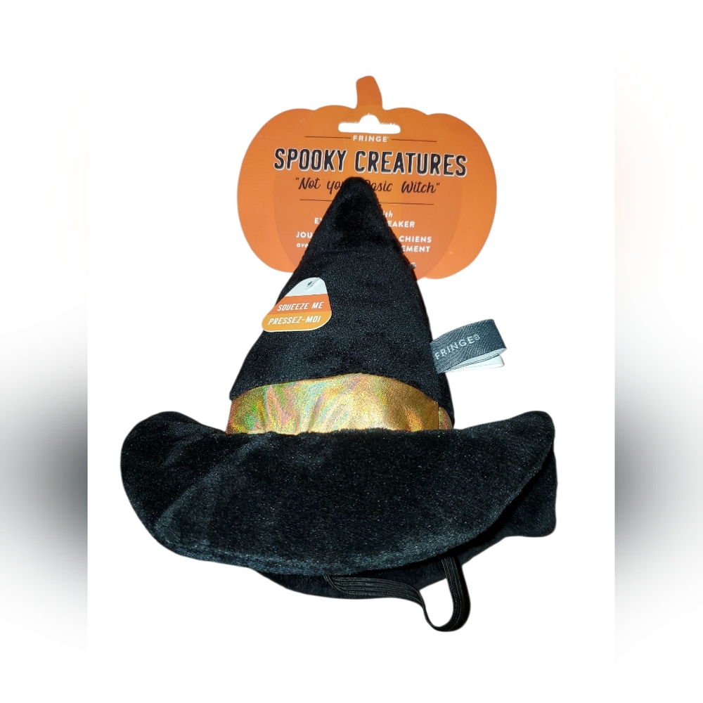 Studio Spooky Creatures Witch Hat For Cats & Dogs with Squeaker NWT